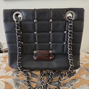 Nicole Miller Quilted Studded Crossbody Bag